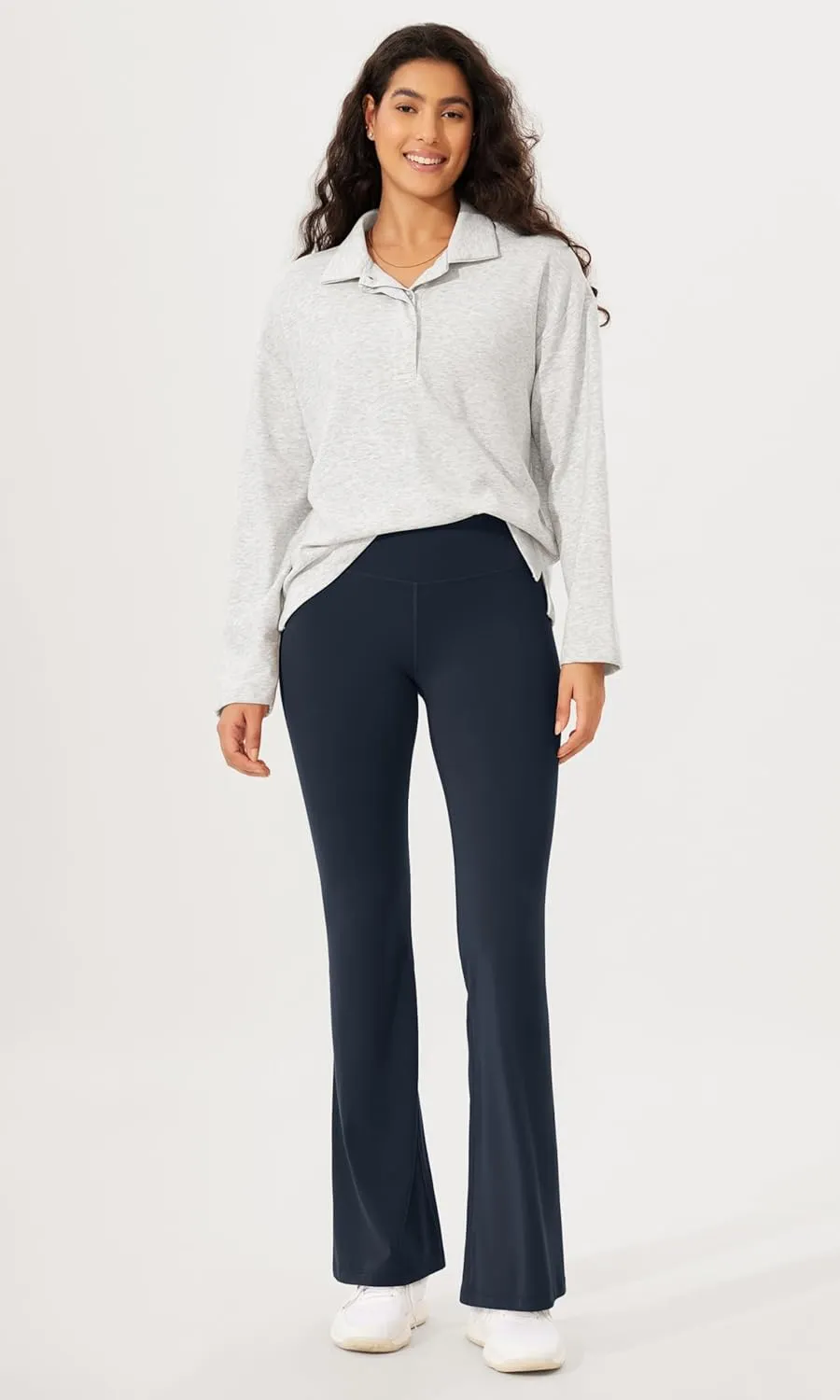 ODODOS Cloud Feeling Split-Hem Flared Pants for Women 29" /31" High Waisted Lounge Bootcut Yoga Pants