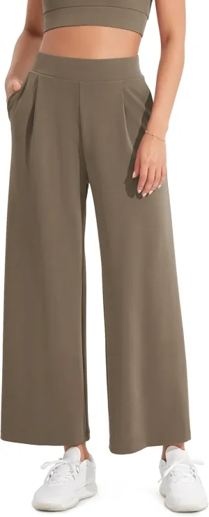 ODODOS Modal Soft Wide Leg Cropped Pants for Women High Waist Casual Relaxed Pants with Pockets-25 Inseam