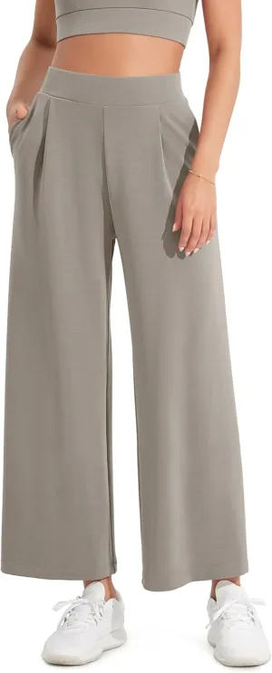 ODODOS Modal Soft Wide Leg Cropped Pants for Women High Waist Casual Relaxed Pants with Pockets-25 Inseam