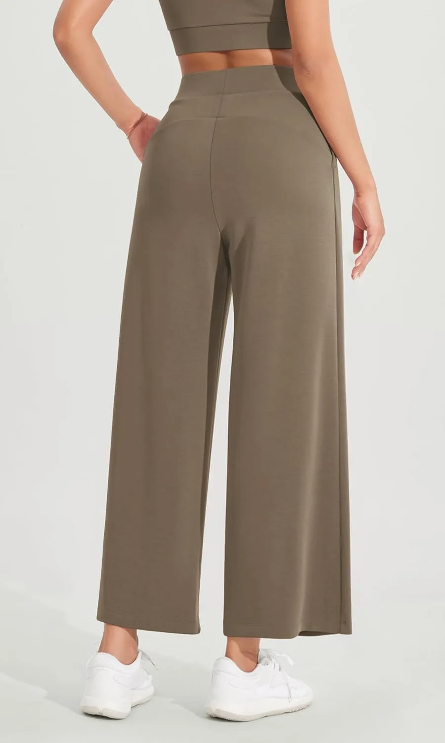 ODODOS Modal Soft Wide Leg Cropped Pants for Women High Waist Casual Relaxed Pants with Pockets-25 Inseam