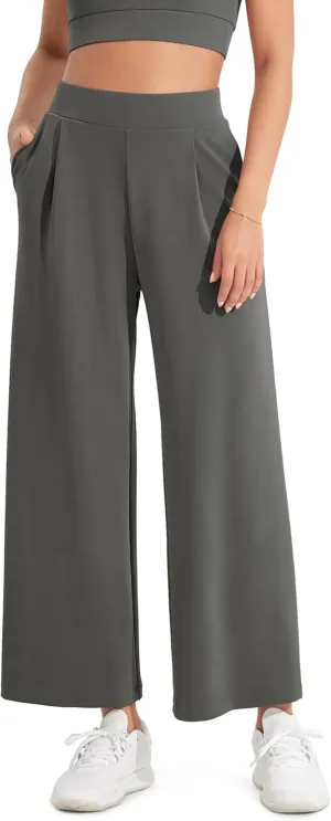 ODODOS Modal Soft Wide Leg Cropped Pants for Women High Waist Casual Relaxed Pants with Pockets-25 Inseam