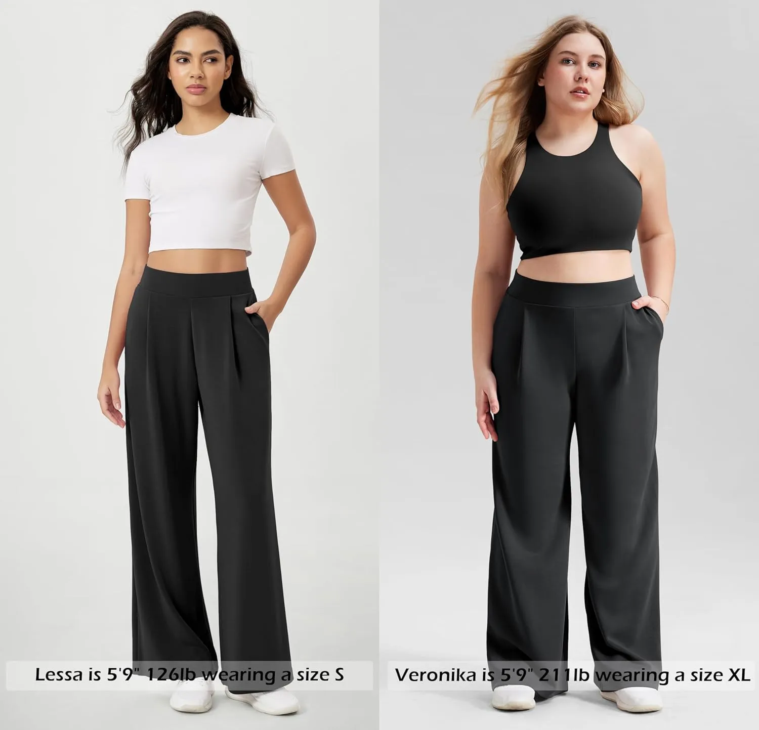 ODODOS Modal Soft Wide Leg Pants for Women High Waist Casual Relaxed Pants with Pockets-27/29"/ 31" Inseam