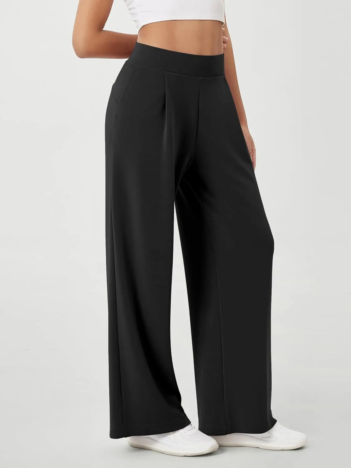 ODODOS Modal Soft Wide Leg Pants for Women High Waist Casual Relaxed Pants with Pockets-27/29"/ 31" Inseam