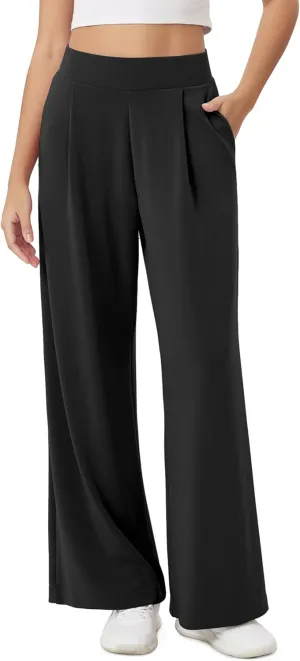 ODODOS Modal Soft Wide Leg Pants for Women High Waist Casual Relaxed Pants with Pockets-27/29"/ 31" Inseam