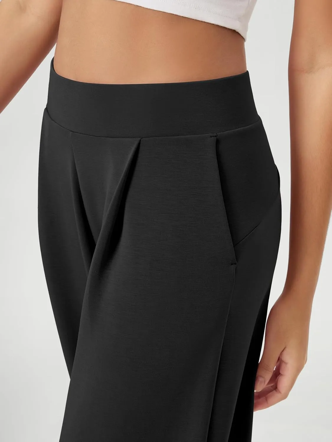 ODODOS Modal Soft Wide Leg Pants for Women High Waist Casual Relaxed Pants with Pockets-27/29"/ 31" Inseam