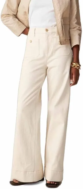 Oprah's Favorite - Tummy Control Sailor Wide Leg Trouser | Chiccurva Jeans | Wide Leg Cropped Denim Pants