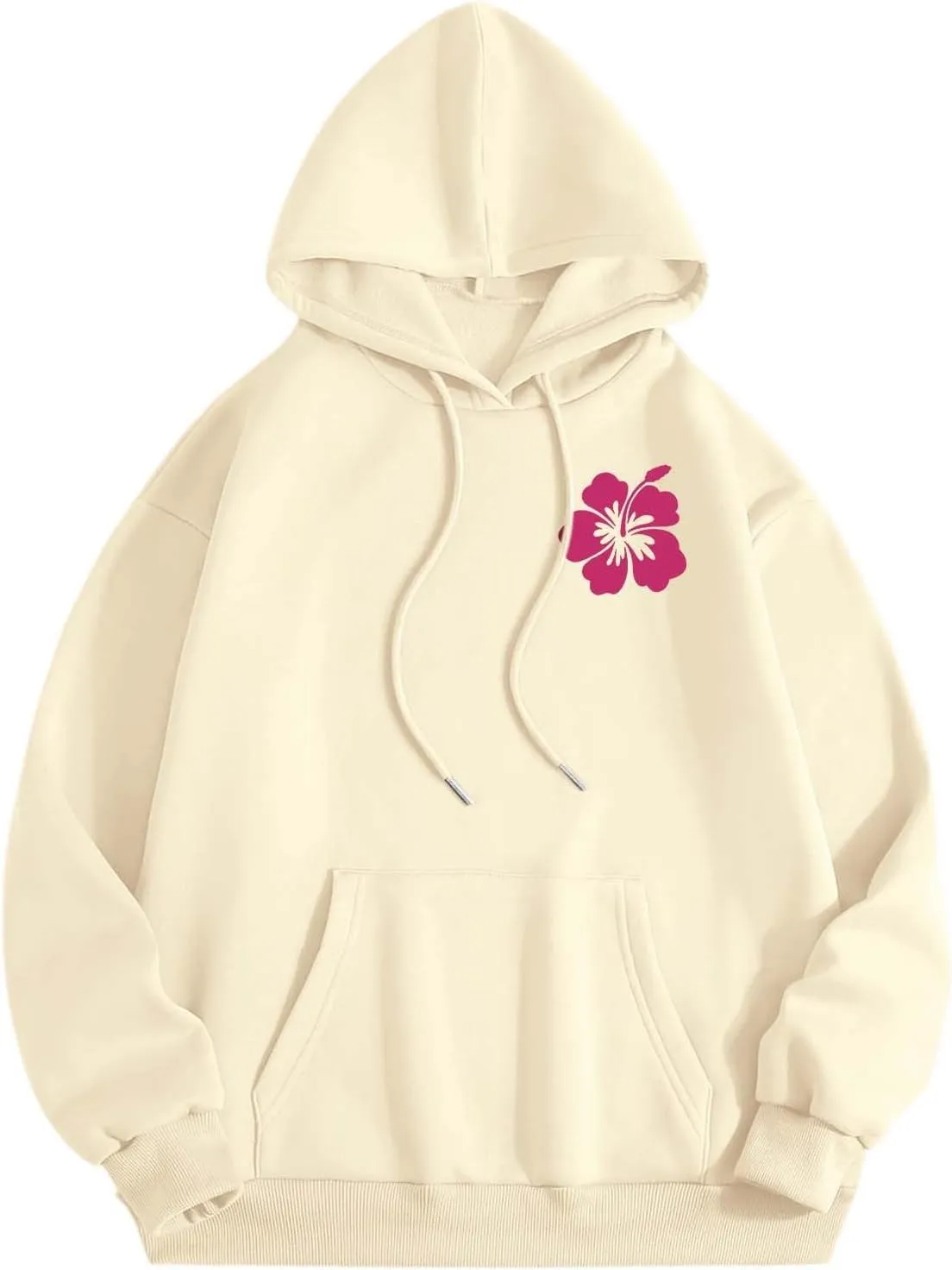 Oversized Hoodies for Women Teen Girls Pink Letter Graphic Long Sleeve Y2K Hooded Comfort Sweatshirt Pink Hoodie