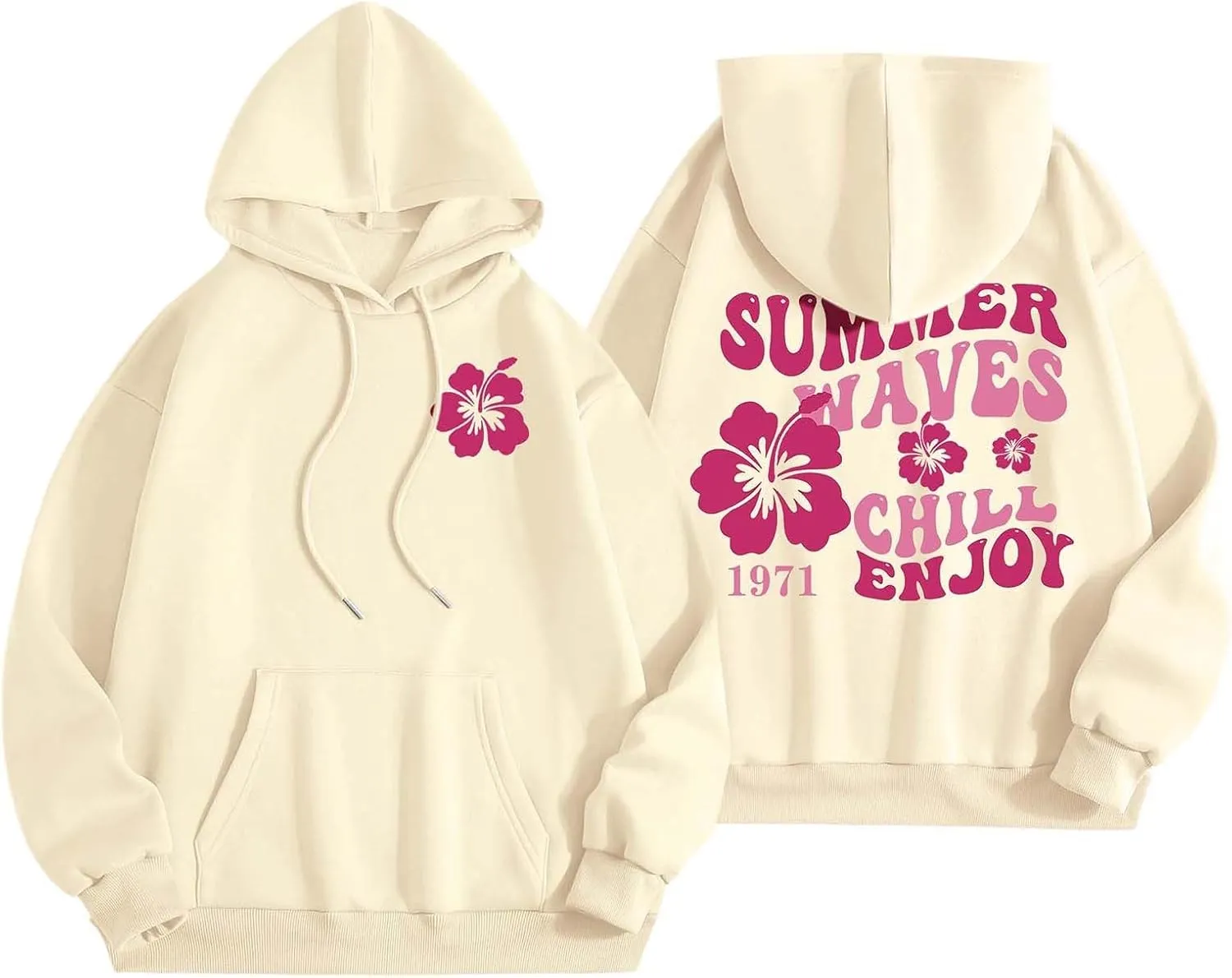 Oversized Hoodies for Women Teen Girls Pink Letter Graphic Long Sleeve Y2K Hooded Comfort Sweatshirt Pink Hoodie