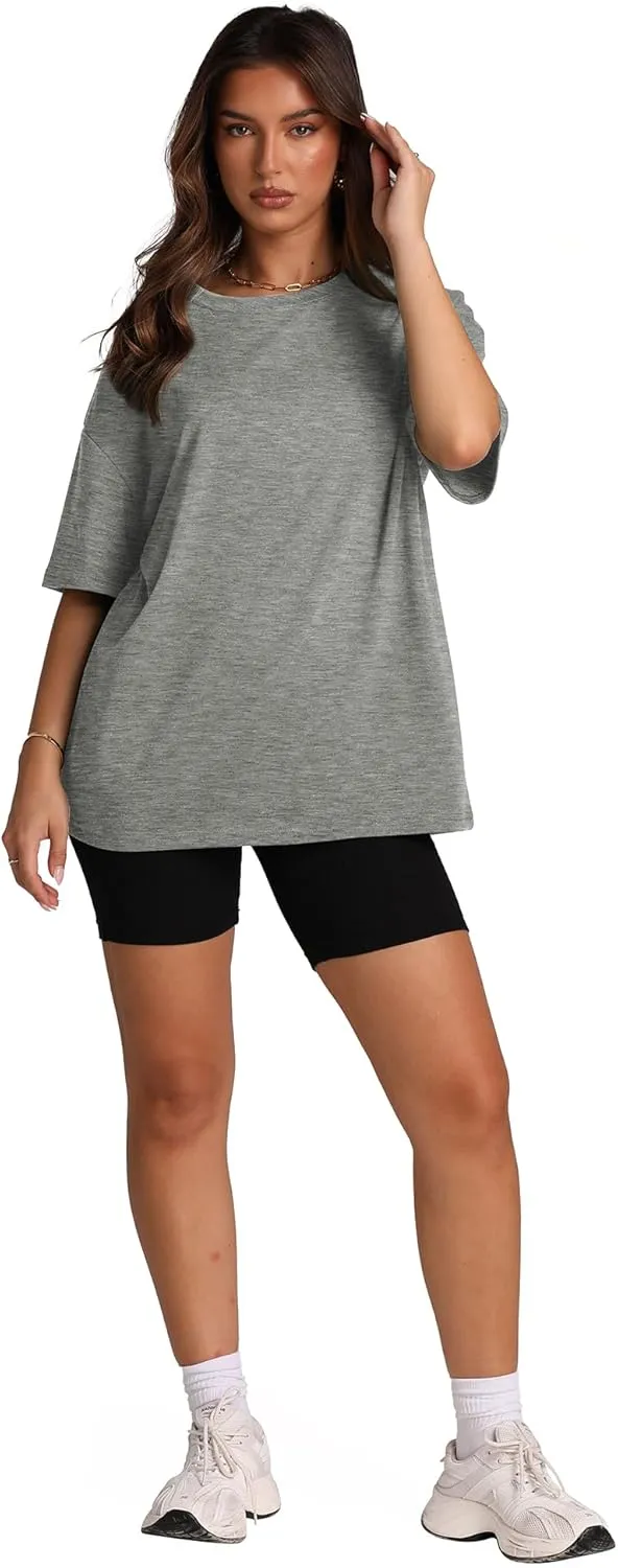 Oversized T Shirts for Women Summer Crewneck Short Sleeve Basic Tops Loose Fit