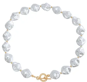 Pearl Necklaces for Women Baroque Chunky Pearl Necklaces Dainty Pearl Dangle Necklaces Vintage Pearl Charm Choker Necklaces Birthday Wedding Jewelry 3pcs set