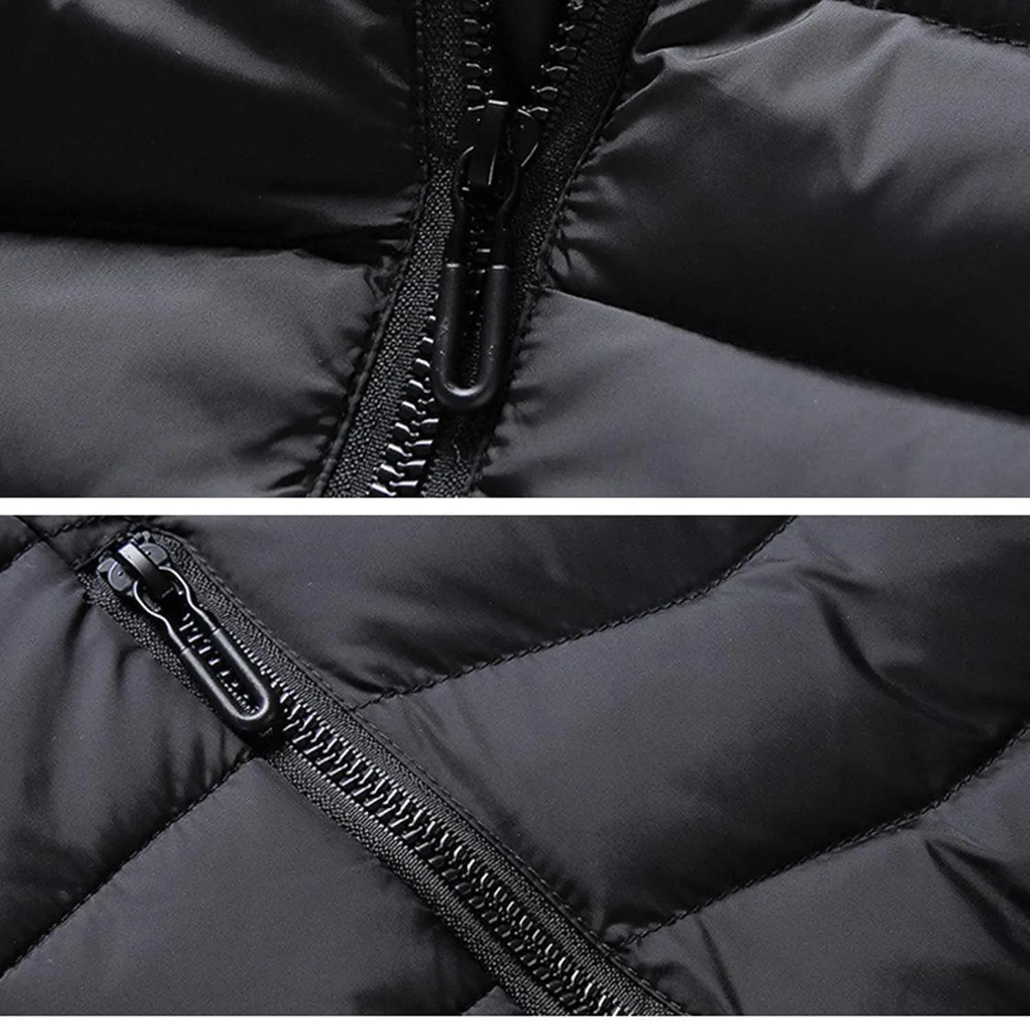 peqiut Winter Jacket For Men Cotton Padded Full Zipper Warm Fall Winter Coats Comfort Solid Heating Short Jacket
