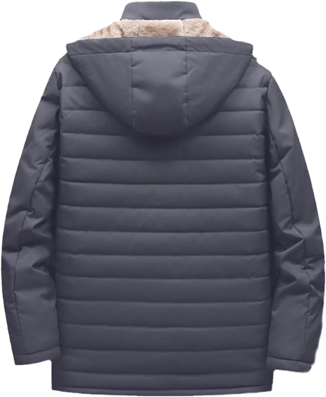 peqiut Winter Jacket For Men Cotton Padded Zipper Warm Fall Winter Hooded Coats Thickened Jacket Comfort