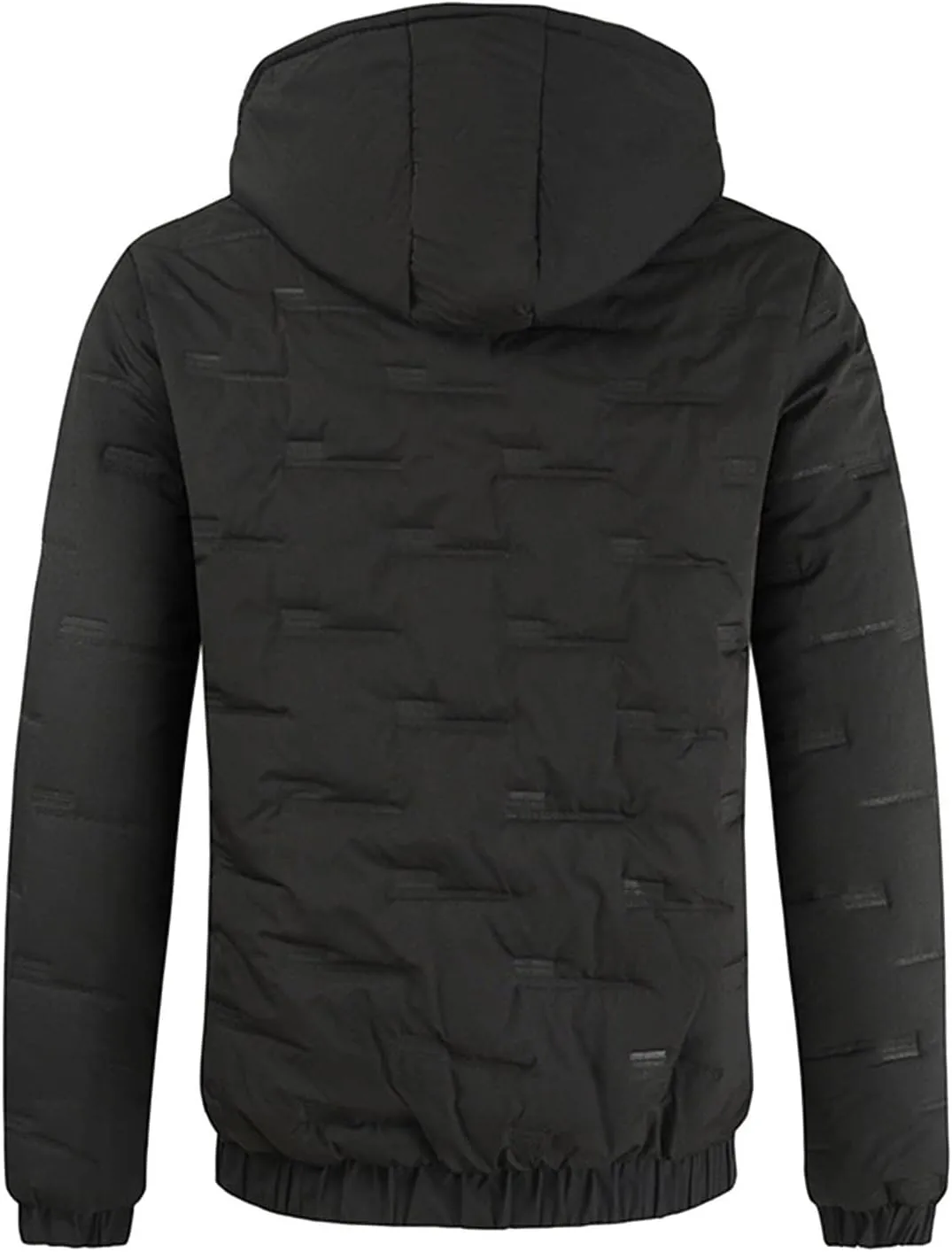 peqiut Winter Jacket For Men Fashion Zipper Cotton Padded Warm Fall Winter Hooded Coats Solid Color Jacket Comfort