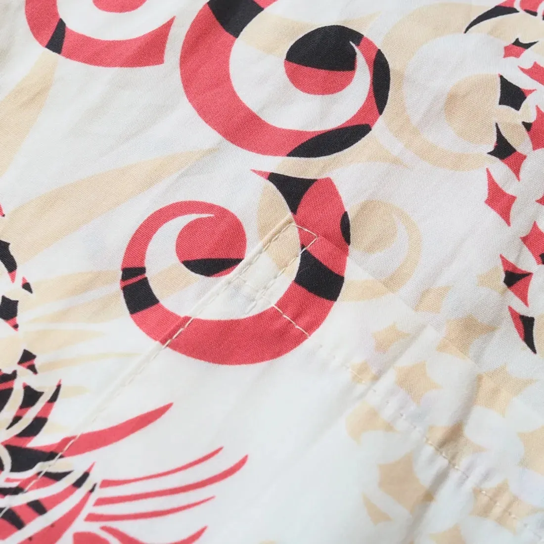 Pineapple Swirl Cream Hawaiian Cotton Shirt