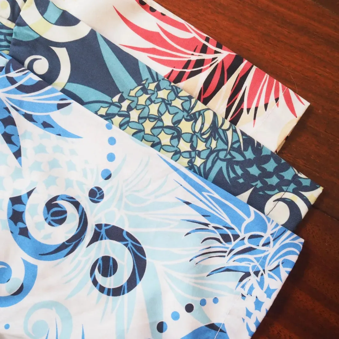 Pineapple Swirl Cream Hawaiian Cotton Shirt