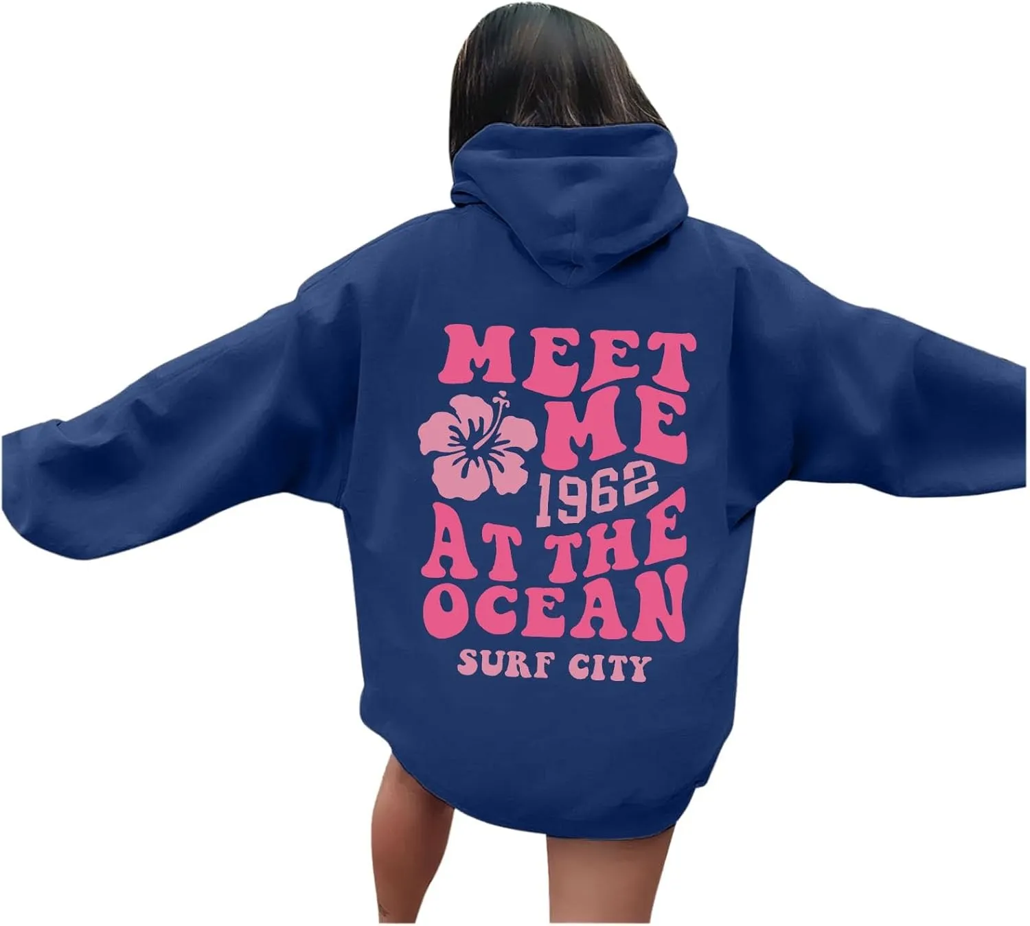 Pink Oversized Hoodie - Unisex Adult Clothing - Active Individuals - Sweatshirt - Long Sleeve - with Pockets