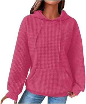 Plain Hoodie for Women Oversized Baggy Long Sleeve Drawstring Hooded Fashion Hide Belly Classic-Fit Hoodie
