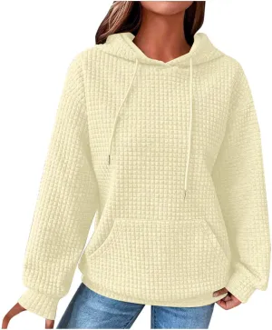 Plain Hoodie for Women Oversized Baggy Long Sleeve Drawstring Hooded Fashion Hide Belly Classic-Fit Hoodie