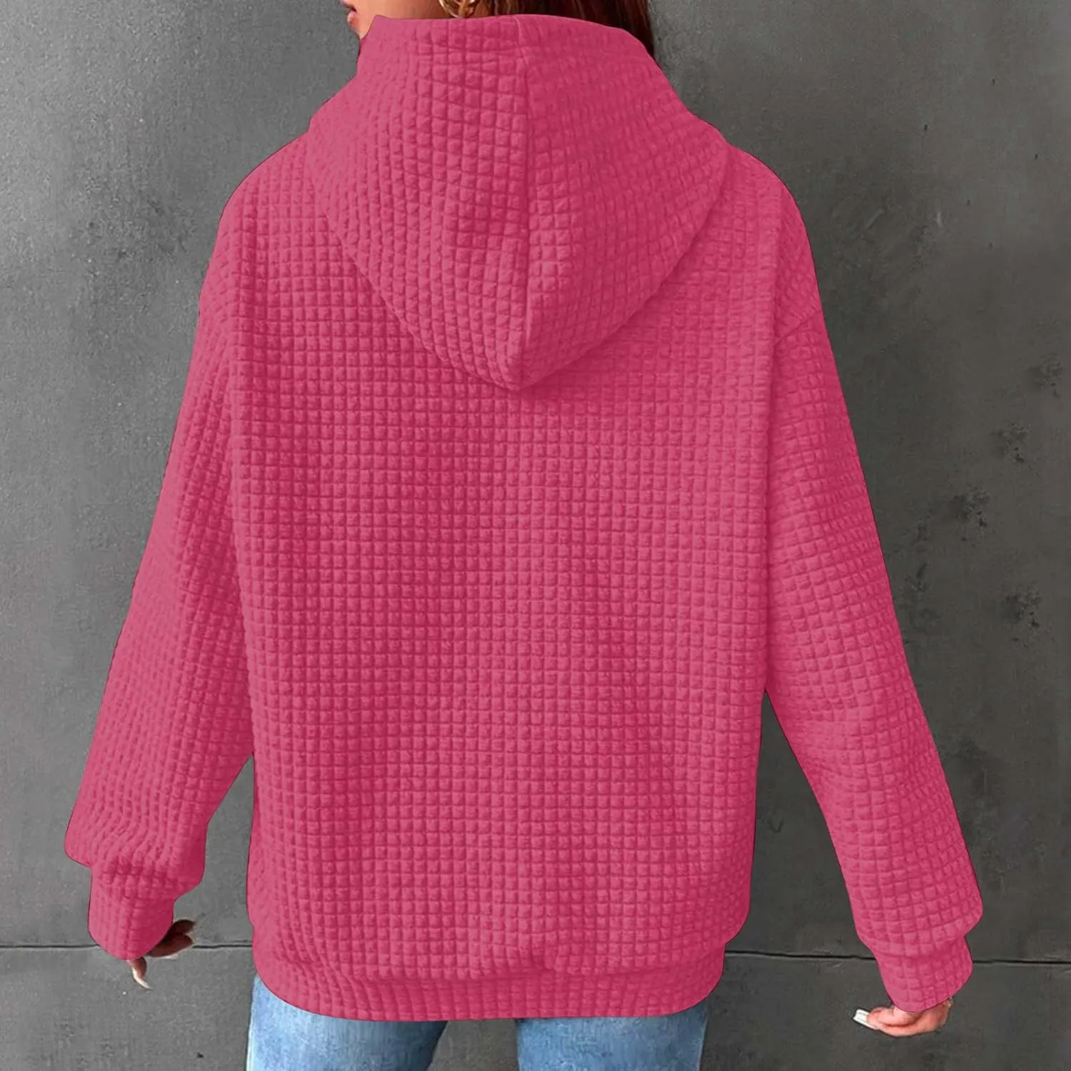 Plain Hoodie for Women Oversized Baggy Long Sleeve Drawstring Hooded Fashion Hide Belly Classic-Fit Hoodie