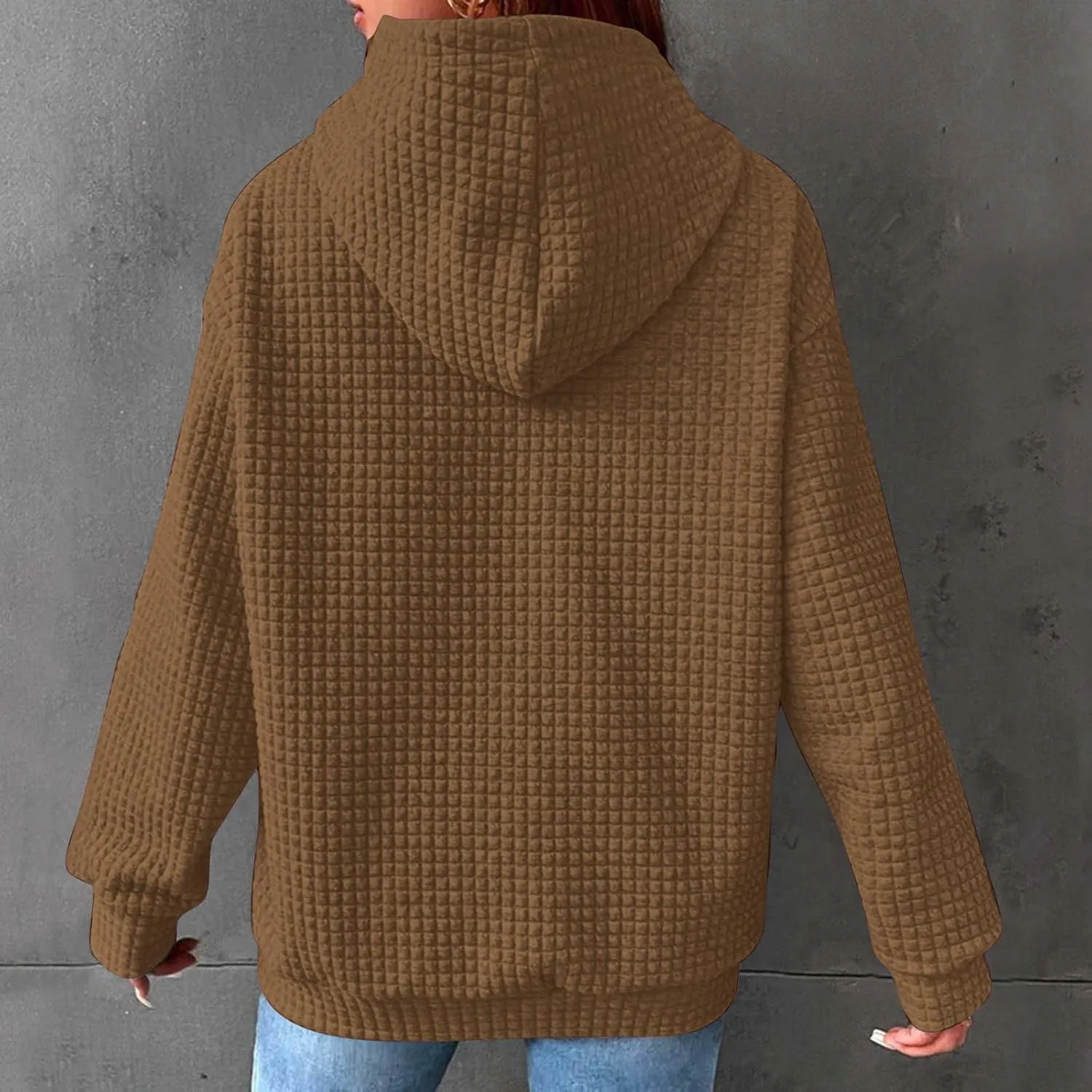 Plain Hoodie for Women Oversized Baggy Long Sleeve Drawstring Hooded Fashion Hide Belly Classic-Fit Hoodie
