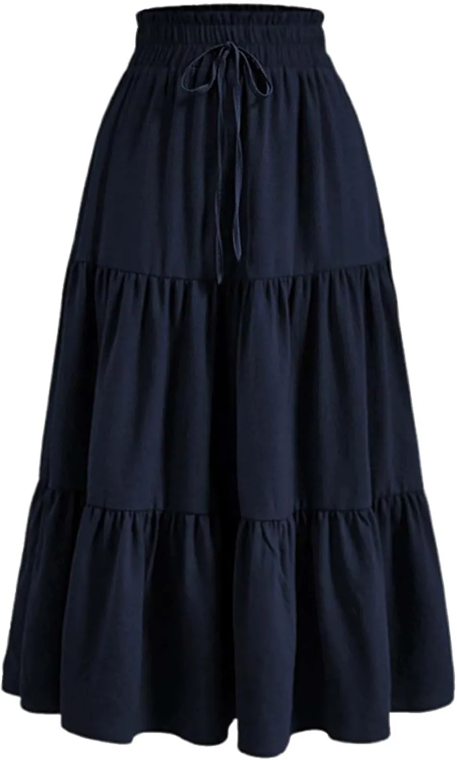 Pleated Skirts for Women High Waisted Pleated Flowy A Line Knee Length Skirts Drawstring 2025 Boho Casual Summer Skorts