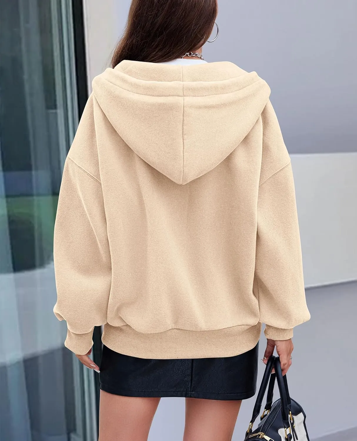 PRETTYGARDEN Women's 2025 Fall Oversized Hoodies Sweatshirt Long Sleeve Zip Up Pockets Loose Fit Y2K Winter Jackets Coat