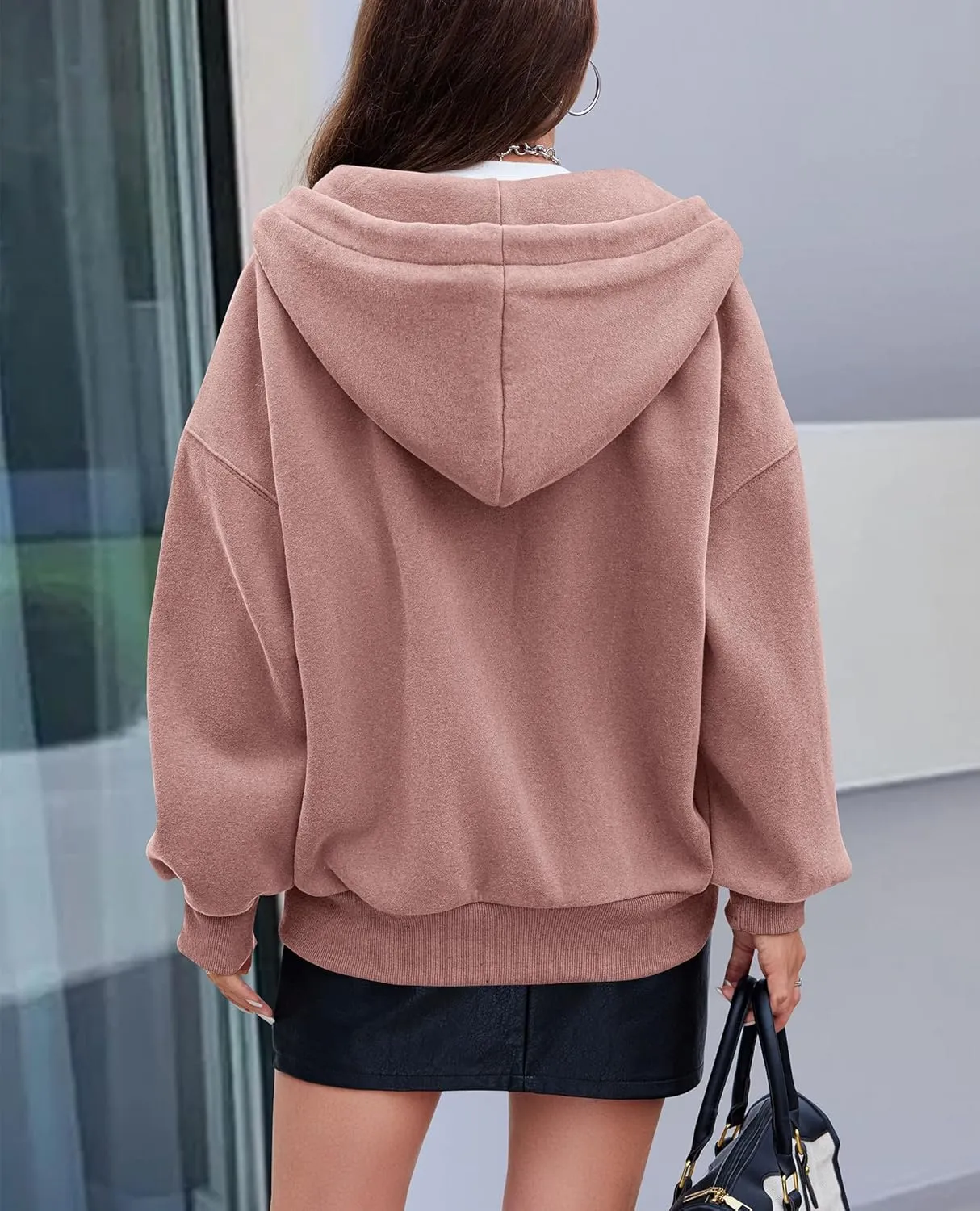 PRETTYGARDEN Women's 2025 Fall Oversized Hoodies Sweatshirt Long Sleeve Zip Up Pockets Loose Fit Y2K Winter Jackets Coat
