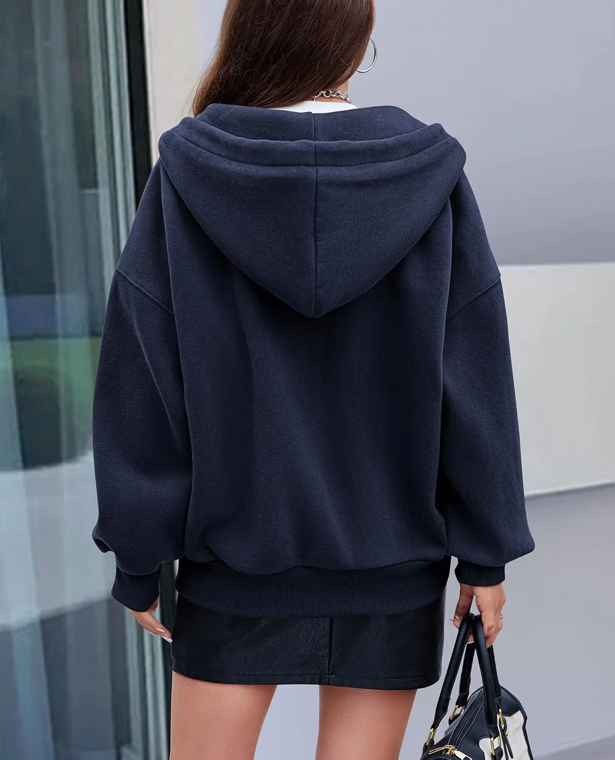 PRETTYGARDEN Women's 2025 Fall Oversized Hoodies Sweatshirt Long Sleeve Zip Up Pockets Loose Fit Y2K Winter Jackets Coat