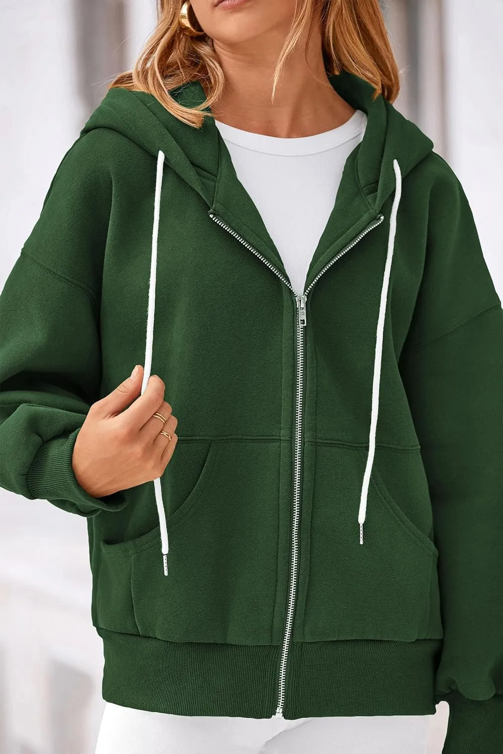 PRETTYGARDEN Women's 2025 Fall Oversized Hoodies Sweatshirt Long Sleeve Zip Up Pockets Loose Fit Y2K Winter Jackets Coat