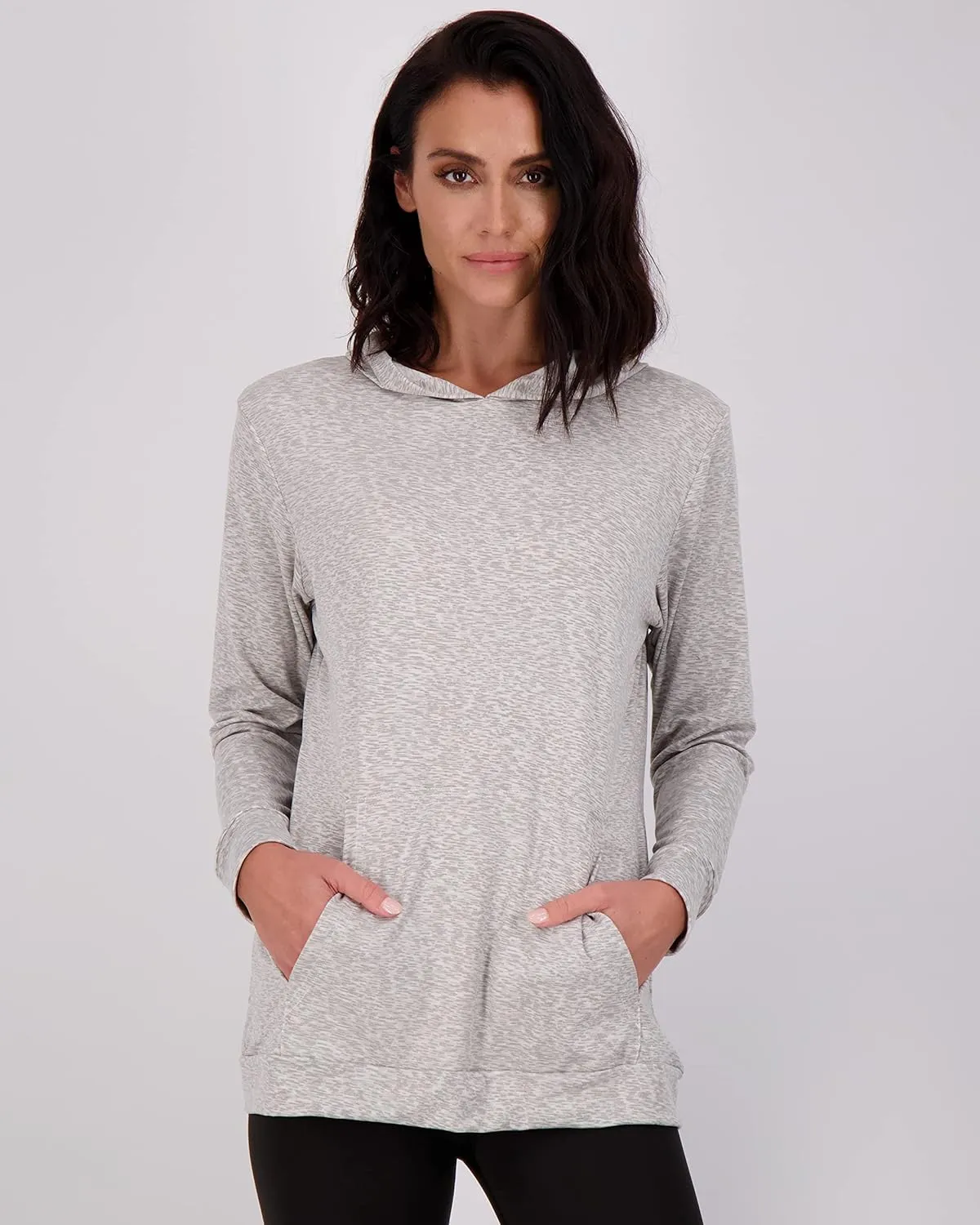 Real Essentials 3 Pack: Women's Dry Fit Long-Sleeve Hoodie Pullover Sweatshirt Pocket - Active Lounge (Available In Plus)