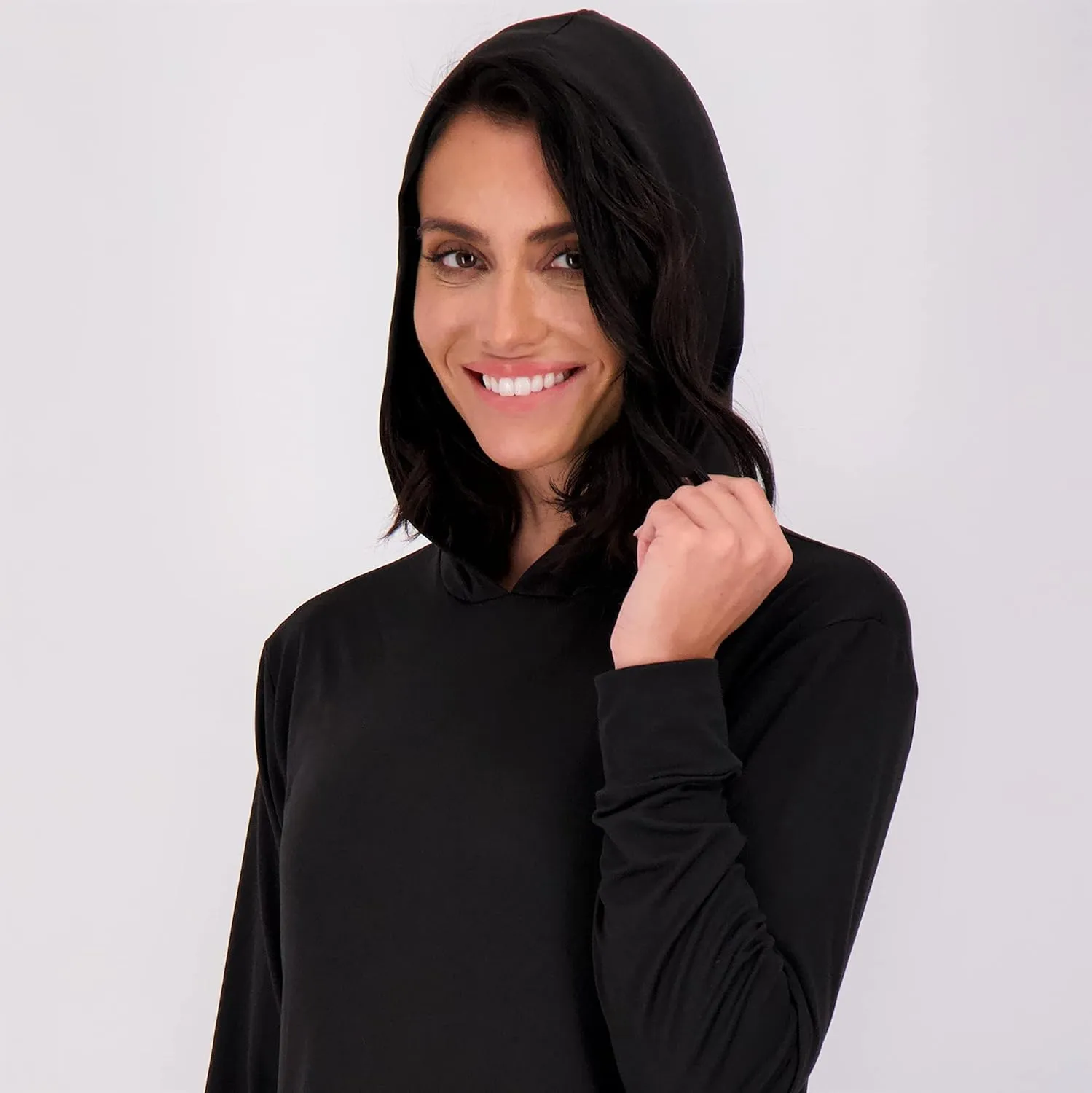 Real Essentials 3 Pack: Women's Dry Fit Long-Sleeve Hoodie Pullover Sweatshirt Pocket - Active Lounge (Available In Plus)