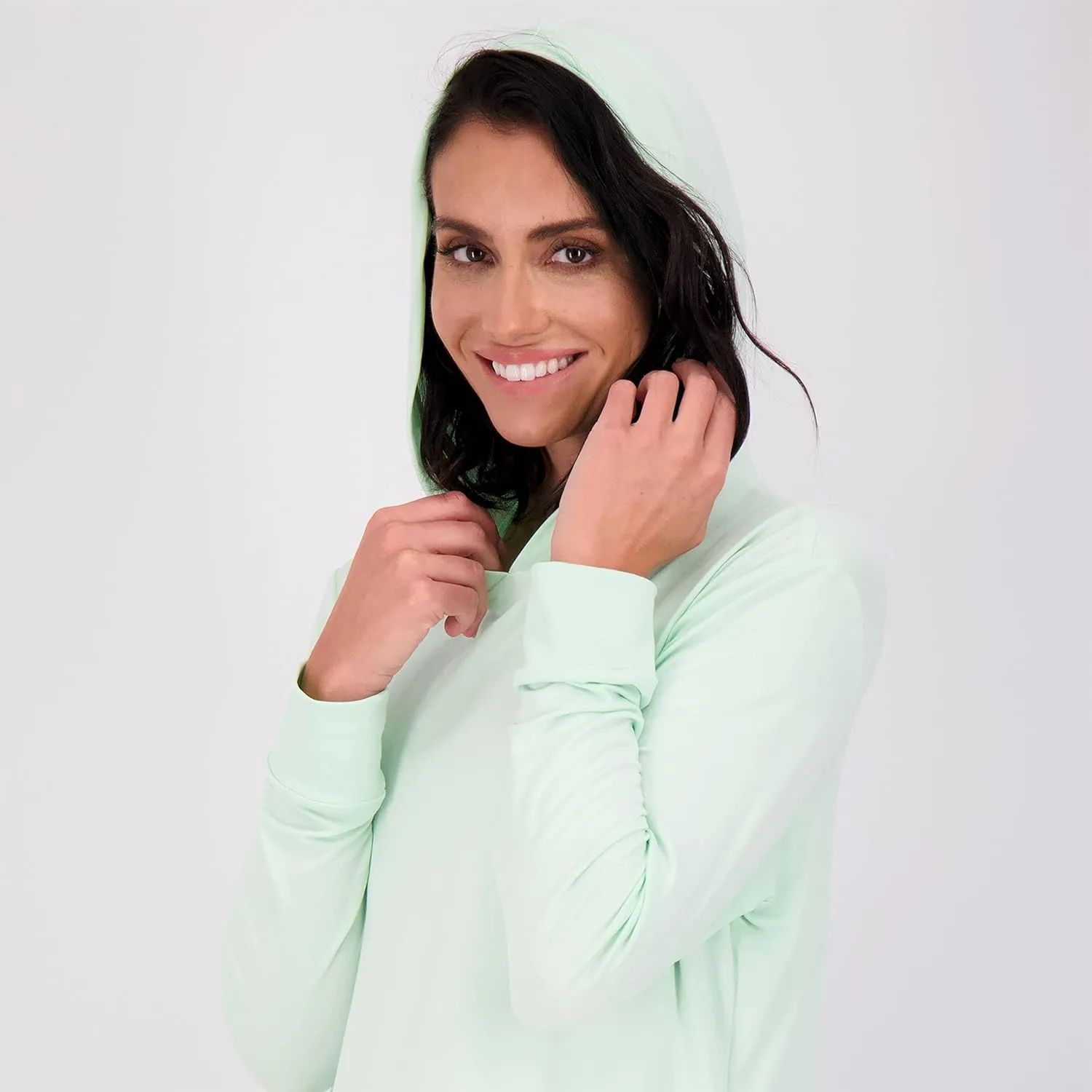 Real Essentials 3 Pack: Women's Dry Fit Long-Sleeve Hoodie Pullover Sweatshirt Pocket - Active Lounge (Available In Plus)