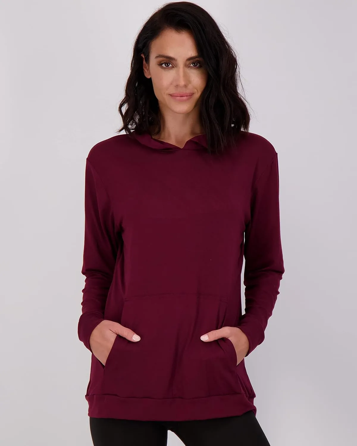 Real Essentials 3 Pack: Women's Dry Fit Long-Sleeve Hoodie Pullover Sweatshirt Pocket - Active Lounge (Available In Plus)