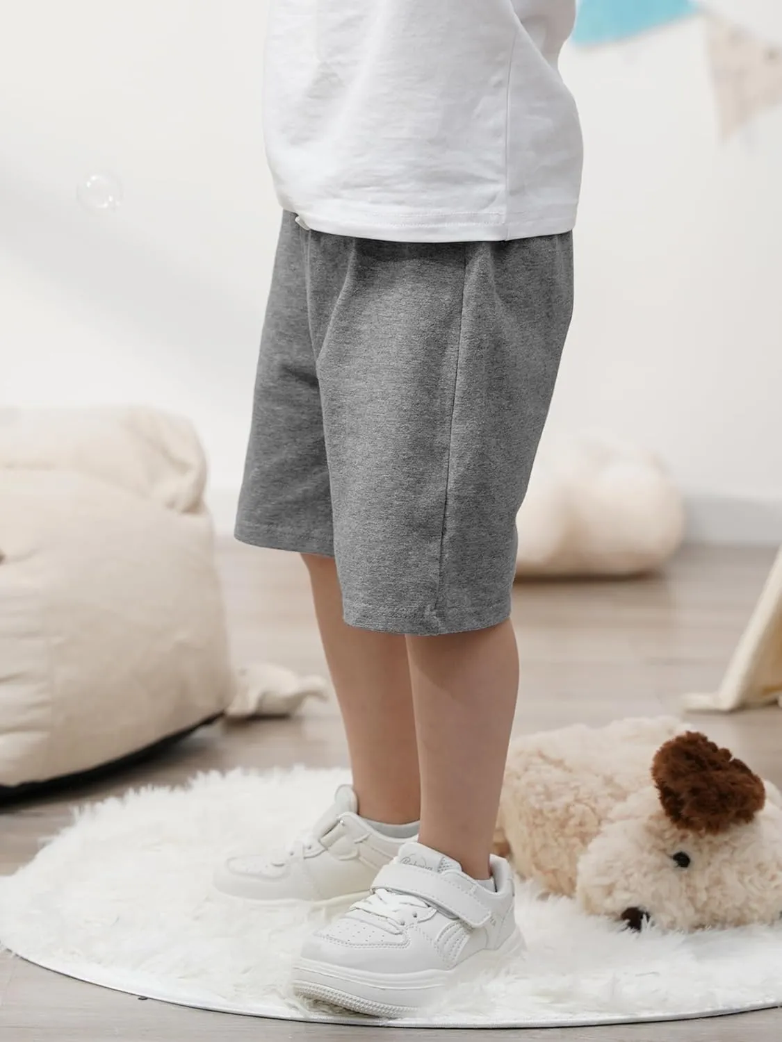 Resinta 4 Pack Toddler Boy Cotton Shorts Boys Casual Shorts Pull-on Shorts Soft Baby Boy Shorts for Summer
