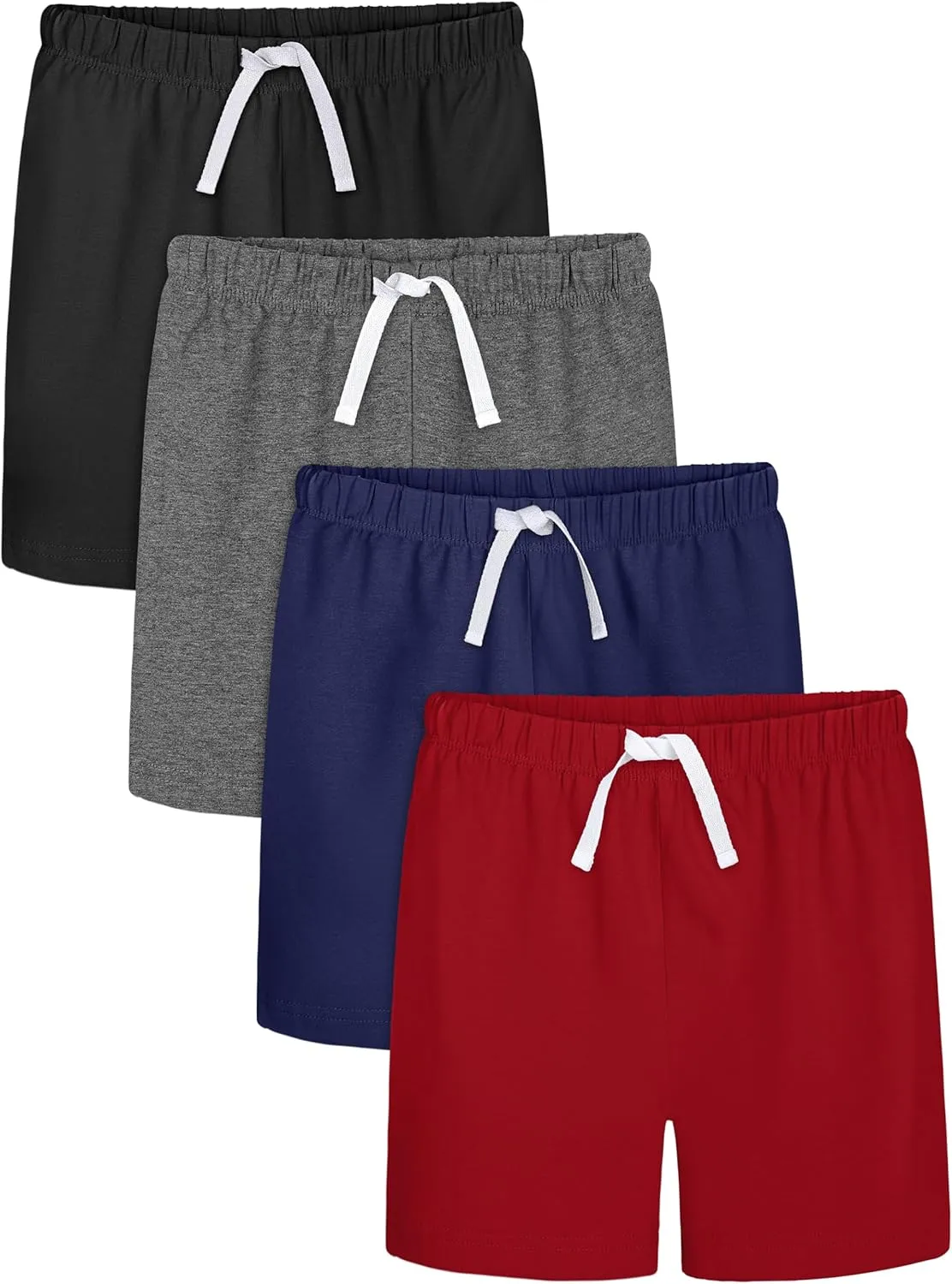 Resinta 4 Pack Toddler Boy Cotton Shorts Boys Casual Shorts Pull-on Shorts Soft Baby Boy Shorts for Summer