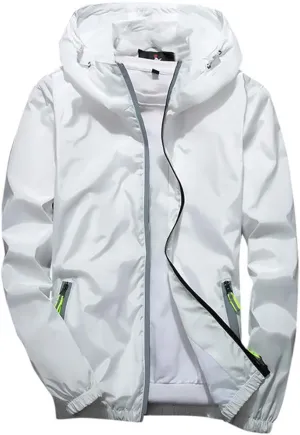 RTRDE Mens Winter Jackets Lightweight Windbreaker Casual Refleciton Zip Up Jackets with Hood Jackets, M-7XL