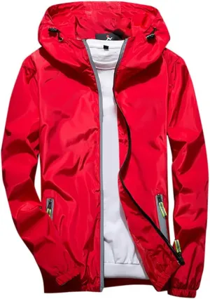 RTRDE Mens Winter Jackets Lightweight Windbreaker Casual Refleciton Zip Up Jackets with Hood Jackets, M-7XL