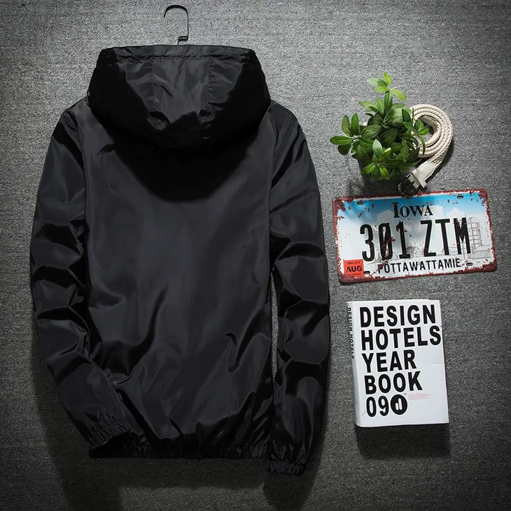 RTRDE Mens Winter Jackets Lightweight Windbreaker Casual Refleciton Zip Up Jackets with Hood Jackets, M-7XL