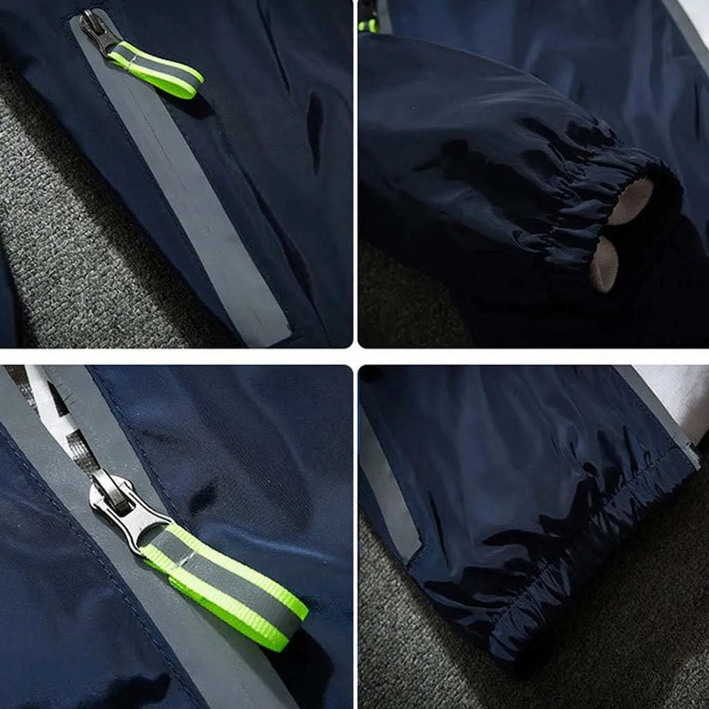 RTRDE Mens Winter Jackets Lightweight Windbreaker Casual Refleciton Zip Up Jackets with Hood Jackets, M-7XL