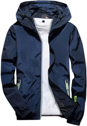 RTRDE Mens Winter Jackets Lightweight Windbreaker Casual Refleciton Zip Up Jackets with Hood Jackets, M-7XL