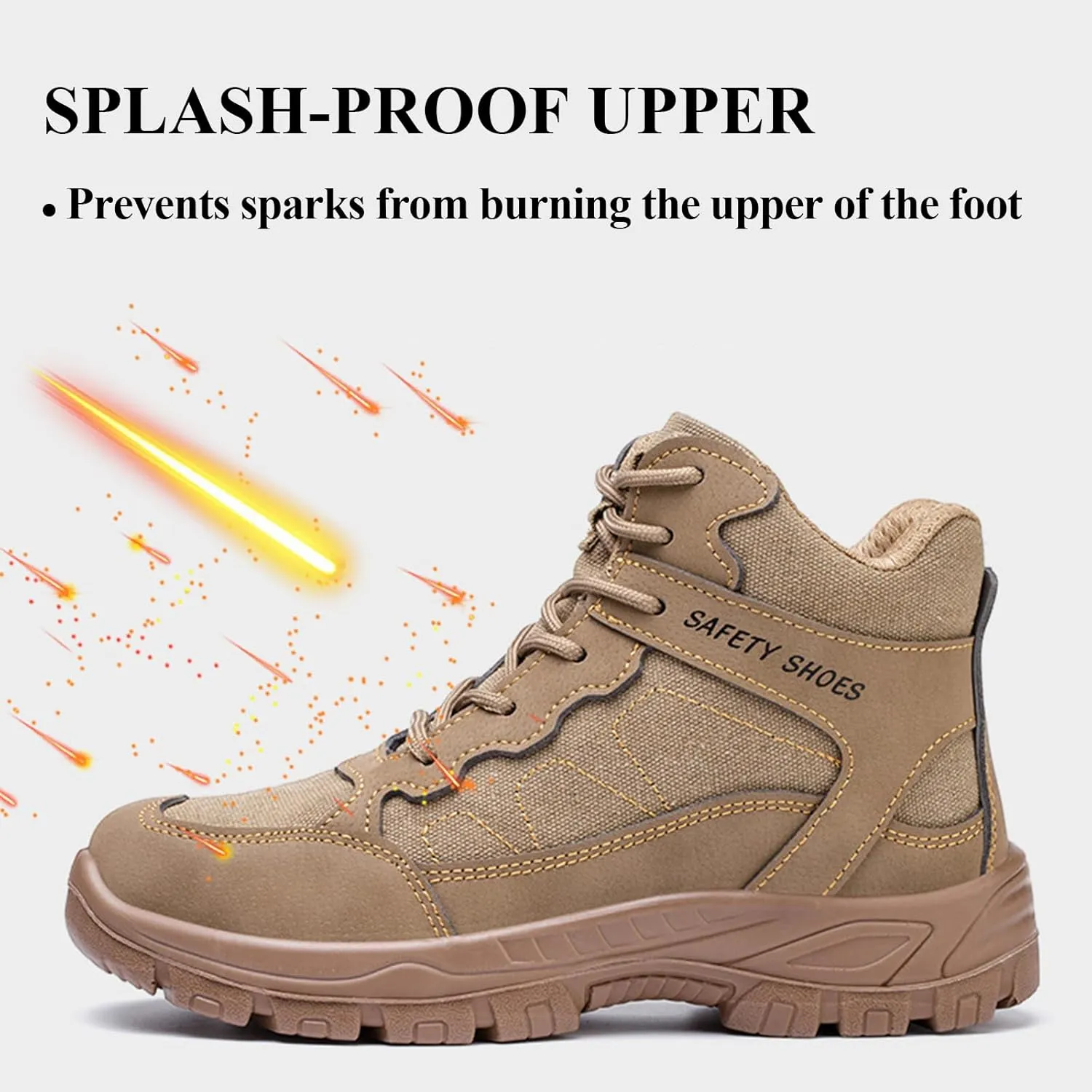 Safety Trainers Men Steel Toe Cap Trainers Work Construction Breathable Safety Shoes Non Slip Sneakers