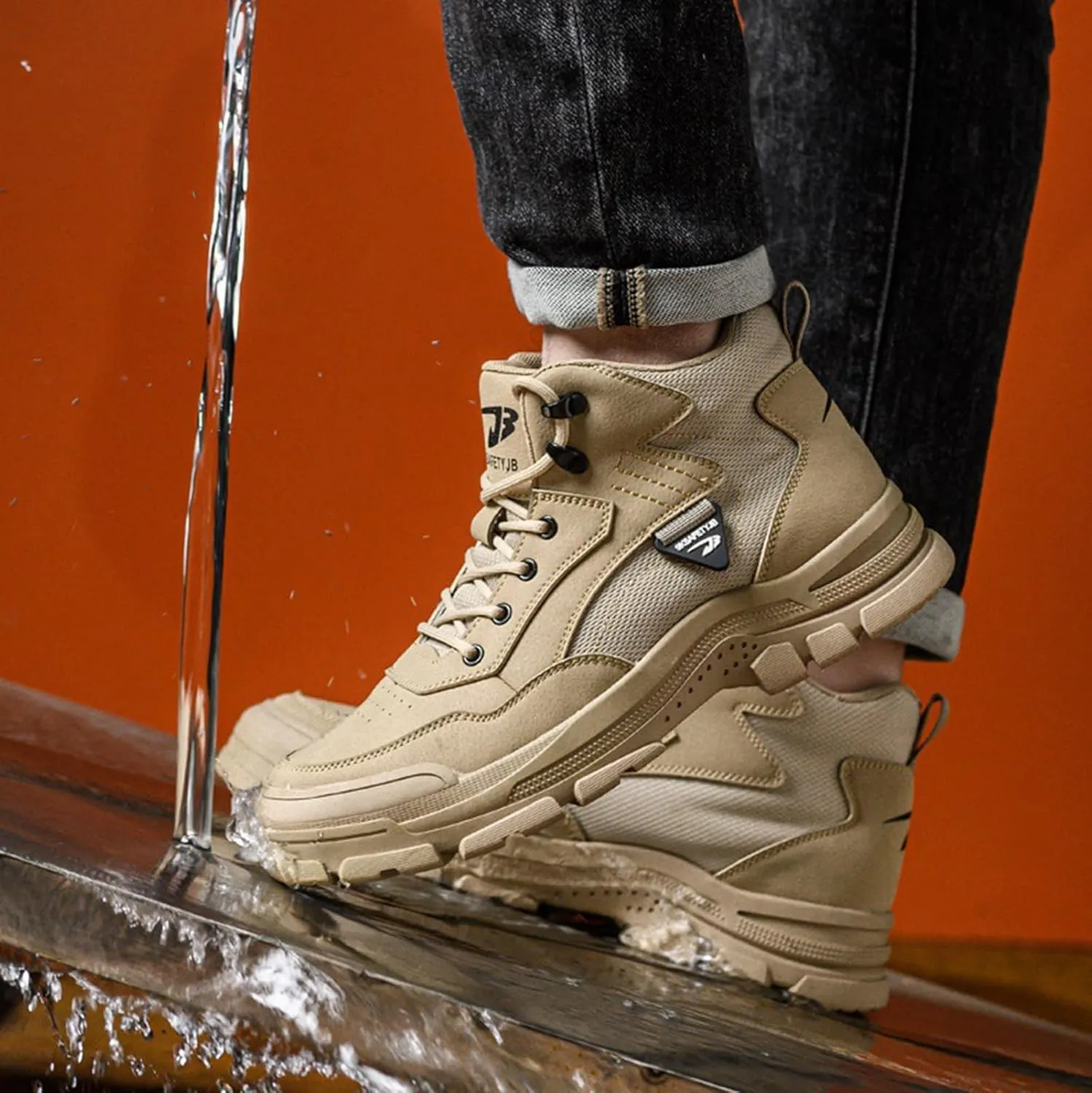 Safety Trainers Men Steel Toe Cap Trainers Work Construction Breathable Safety Shoes Non Slip Sneakers