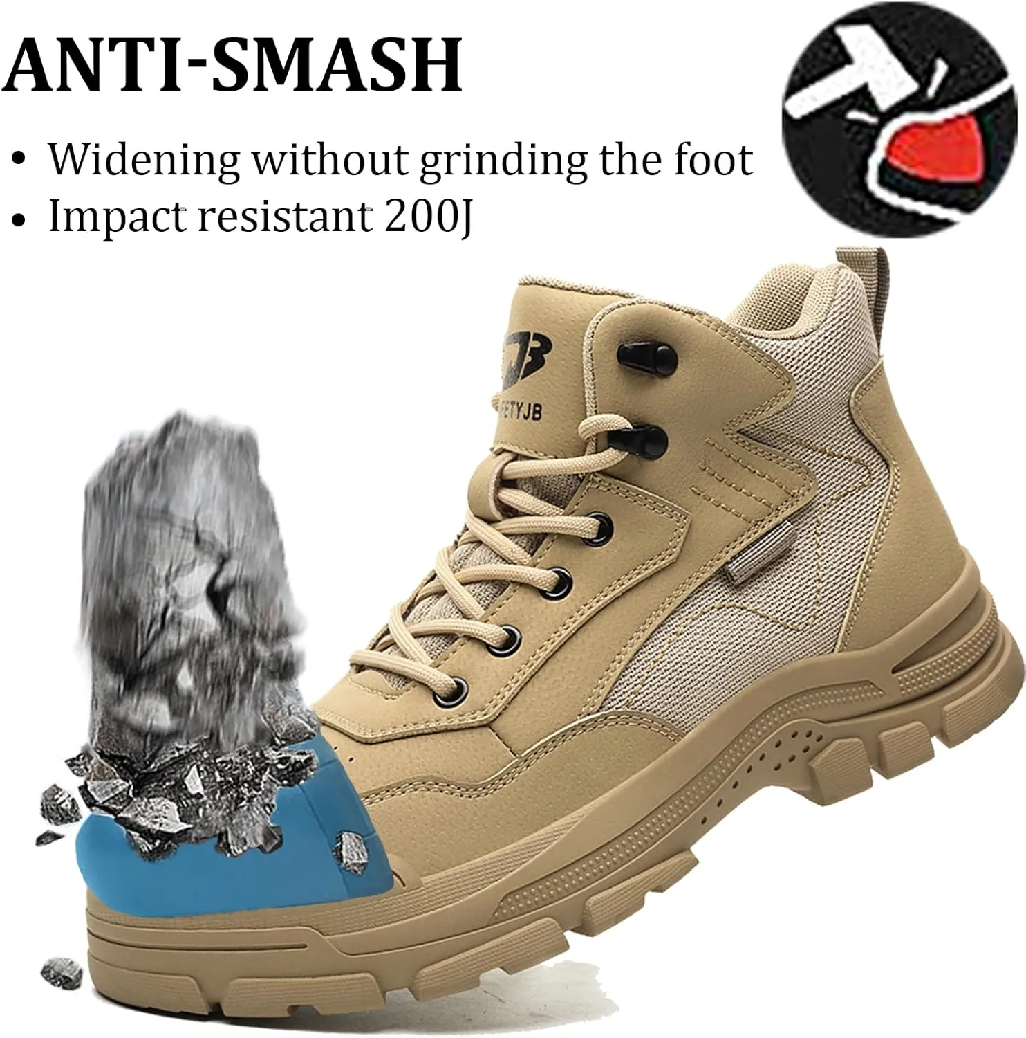 Safety Trainers Men Steel Toe Cap Trainers Work Construction Breathable Safety Shoes Non Slip Sneakers