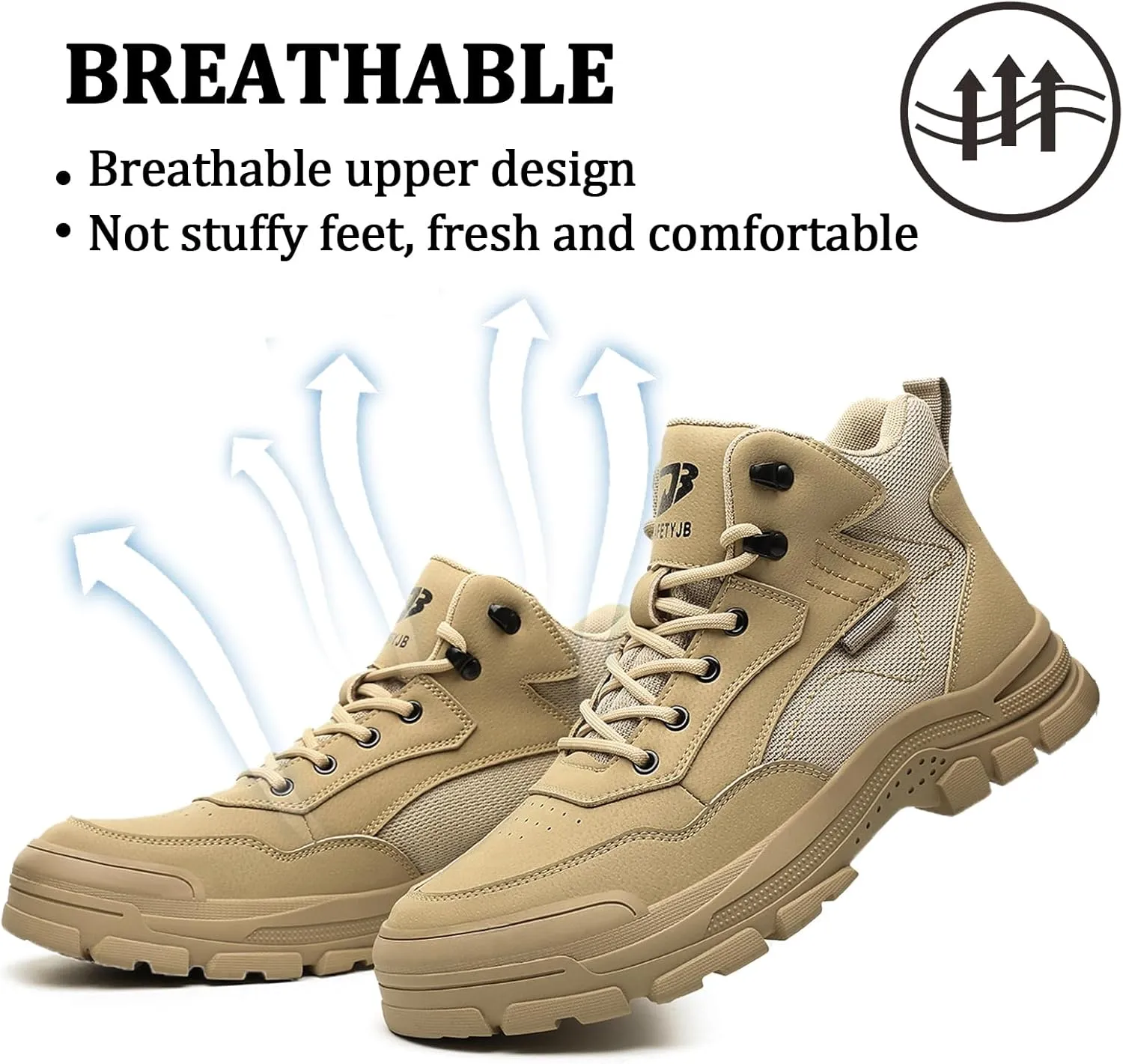 Safety Trainers Men Steel Toe Cap Trainers Work Construction Breathable Safety Shoes Non Slip Sneakers