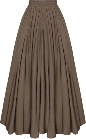 Scarlet Darkness Women Casual Maxi Skirt Flowy Bohemian Renaissance Long Skirts