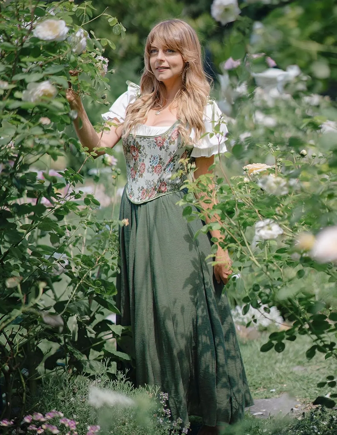Scarlet Darkness Women Casual Maxi Skirt Flowy Bohemian Renaissance Long Skirts