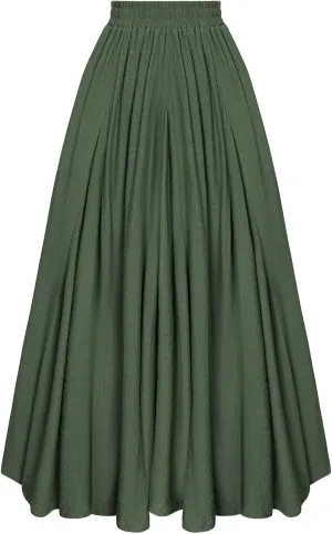 Scarlet Darkness Women Casual Maxi Skirt Flowy Bohemian Renaissance Long Skirts
