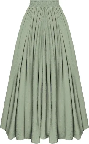 Scarlet Darkness Women Casual Maxi Skirt Flowy Bohemian Renaissance Long Skirts