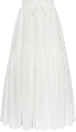 Scarlet Darkness Women Long Maxi Skirt Renaissance Tiered Flowy Elastic Waist Chiffon Skirts