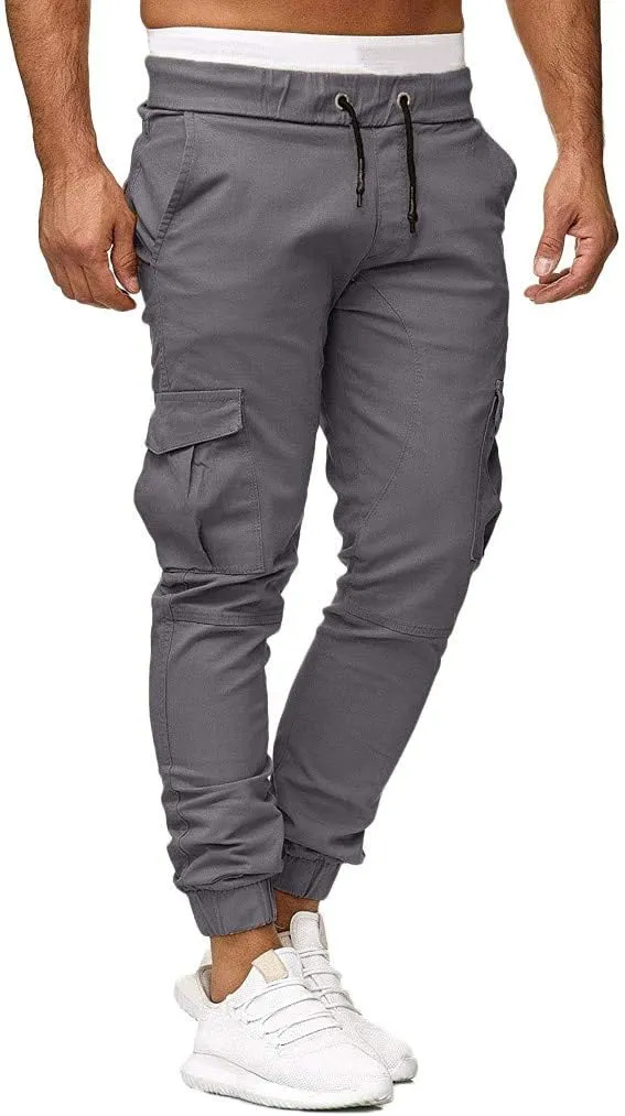 sdbrld Mens Cargo Pants With Pockets Work Pants For Men Slim Fit Mens Joggers Chino Cargo Pants Hiking Outdoor Recreation Pants Twill Fitness Track Jogging Pants Casual Cotton Pants